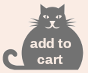 A gray grimalkin silhouette has the words "add to cart" on its belly.